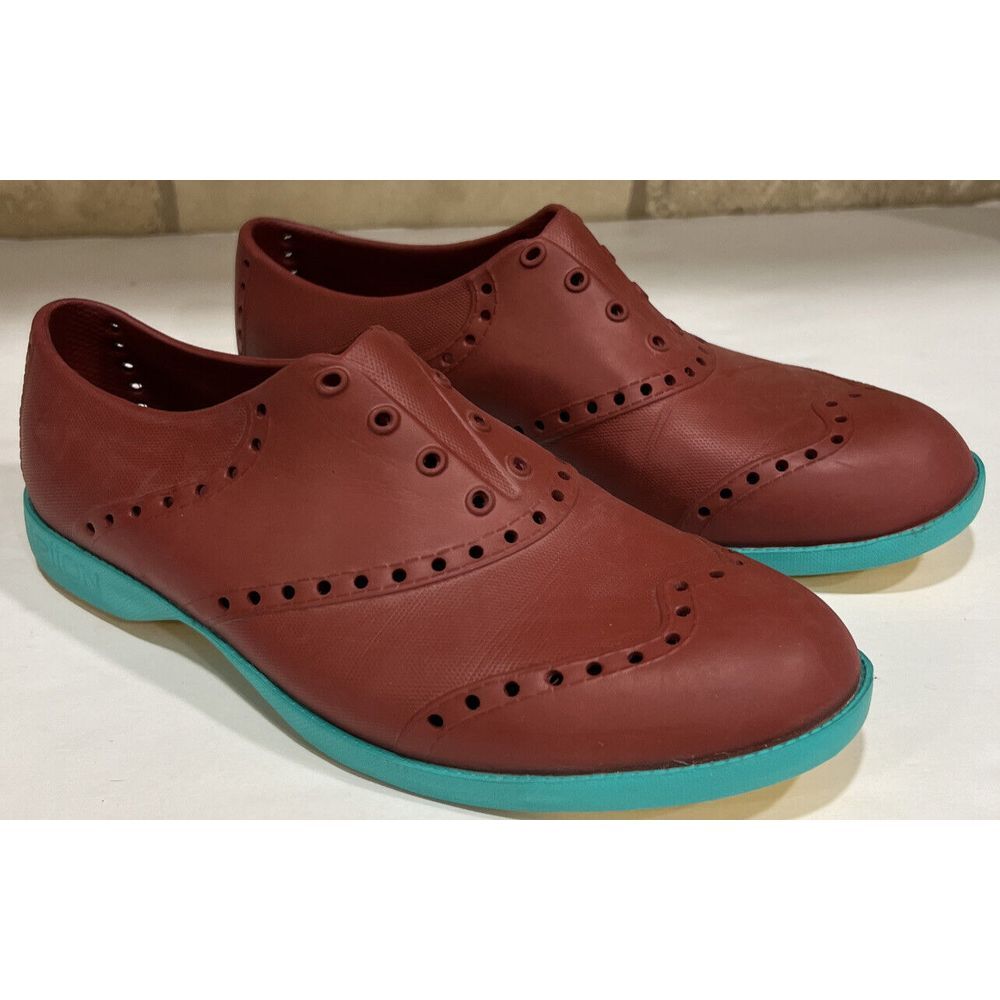 Biion Oxford Rubber‎ Slip On Golf Shoes Spikeless Maroon unisex Mens 5 women's 7
